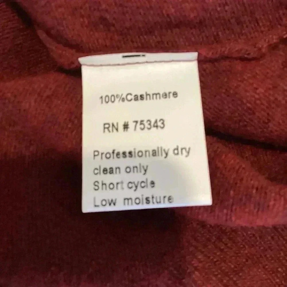Mantovani Studio NWT 100% Italian Cashmere V-Neck Burgundy Sweater Large - Picture 6 of 10